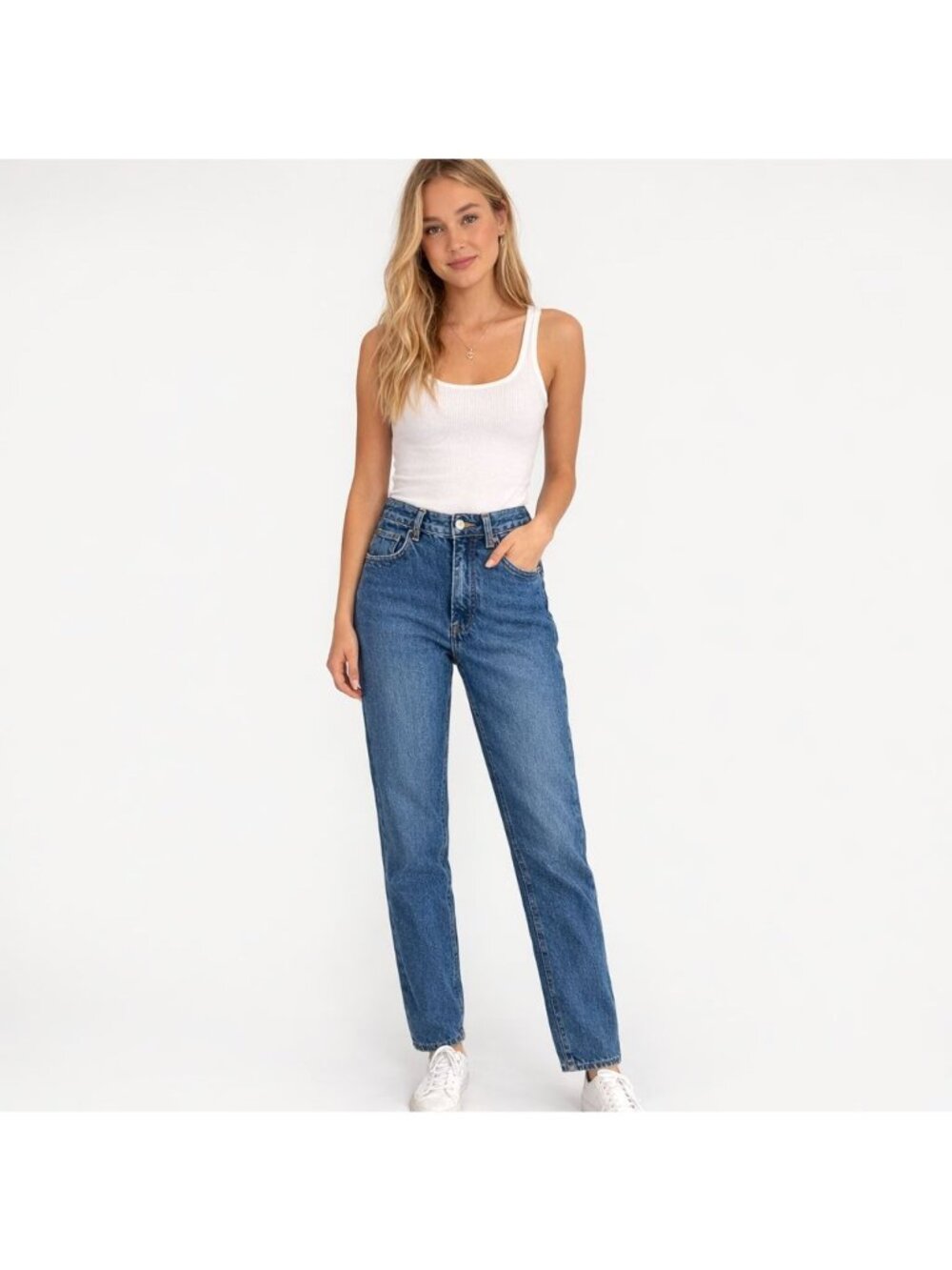 London Jean Blue Denim Jeans Womens 10 Mom High Waist Tapered Leg USA Vintage
